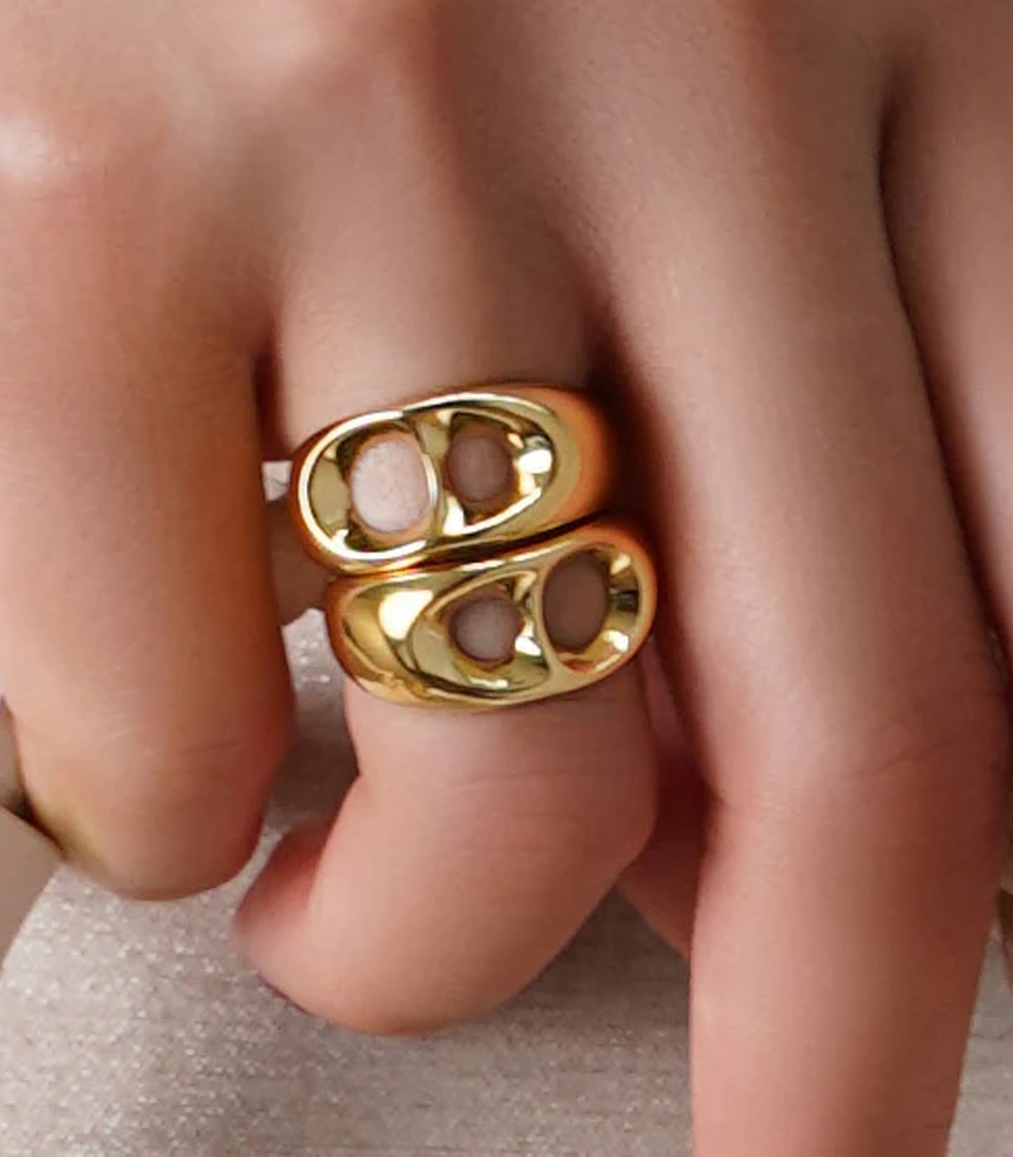 Luna Drop Ring Gold