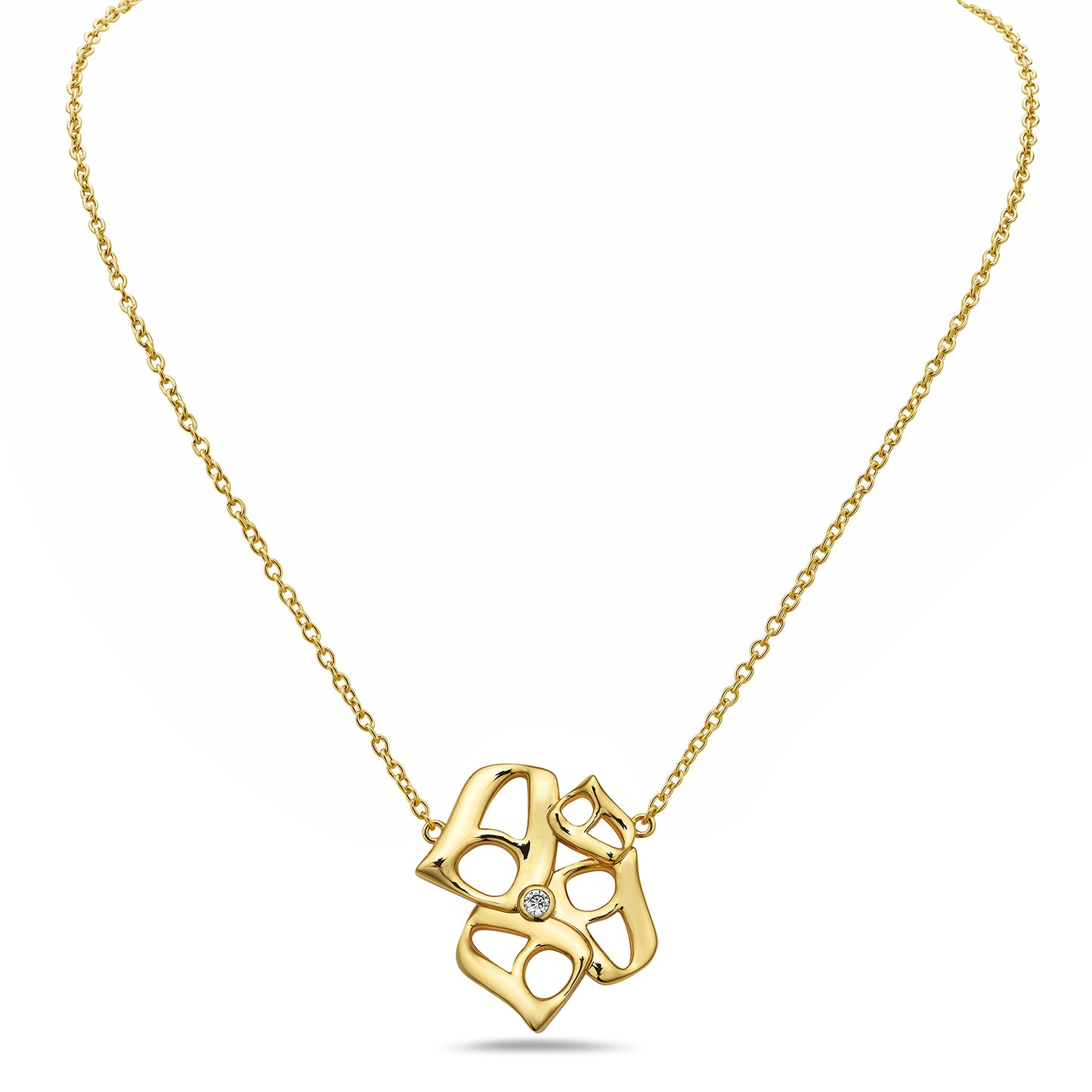 Flower Luna Necklace Gold