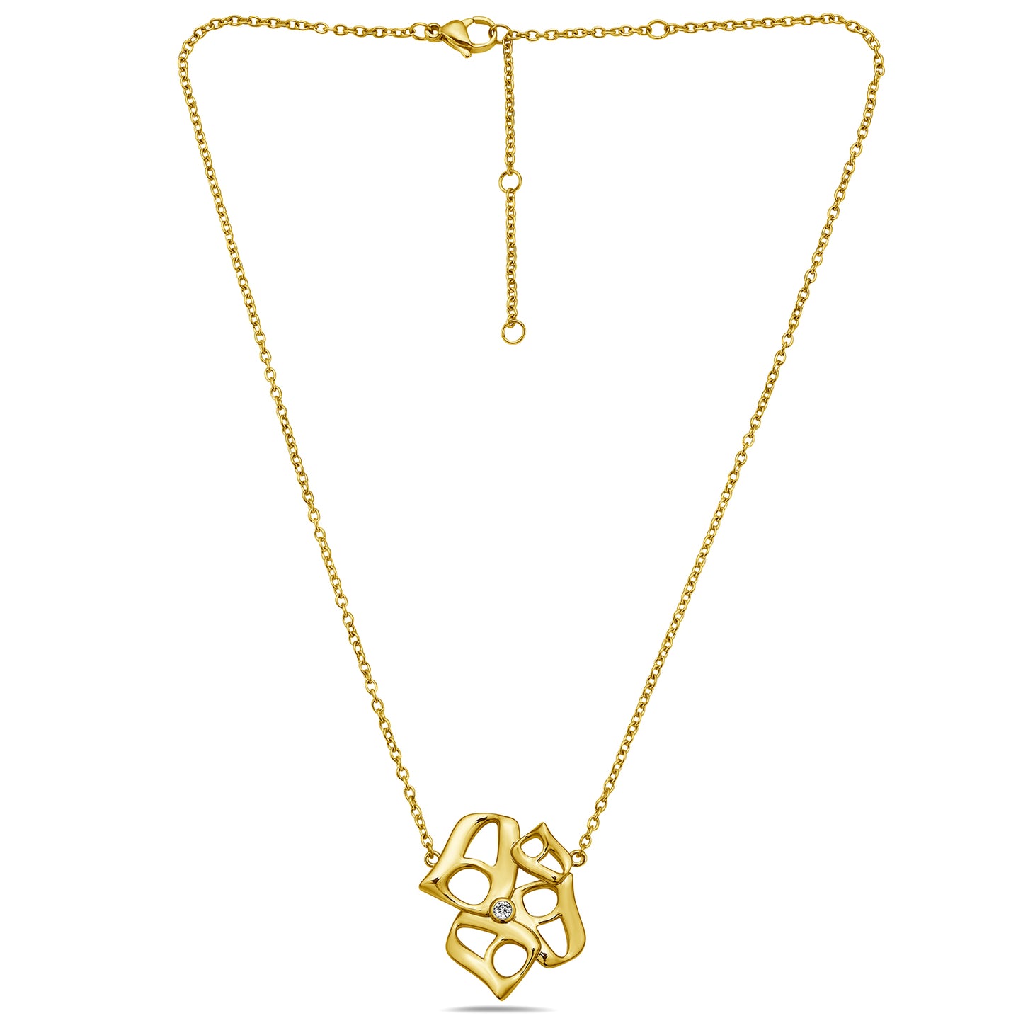 Flower Luna Necklace Gold