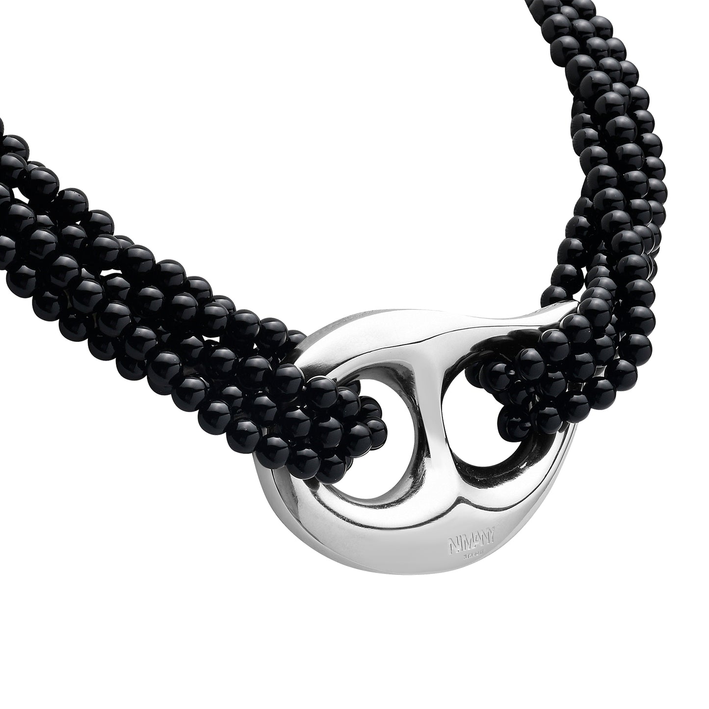 Luna Drop Choker - Silver / Black