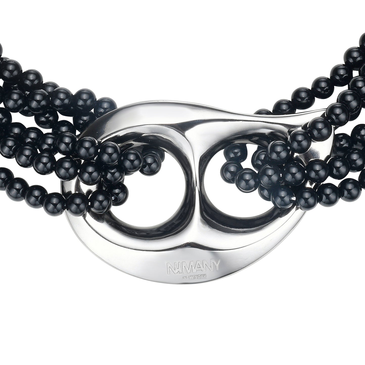 Luna Drop Choker - Silver / Black