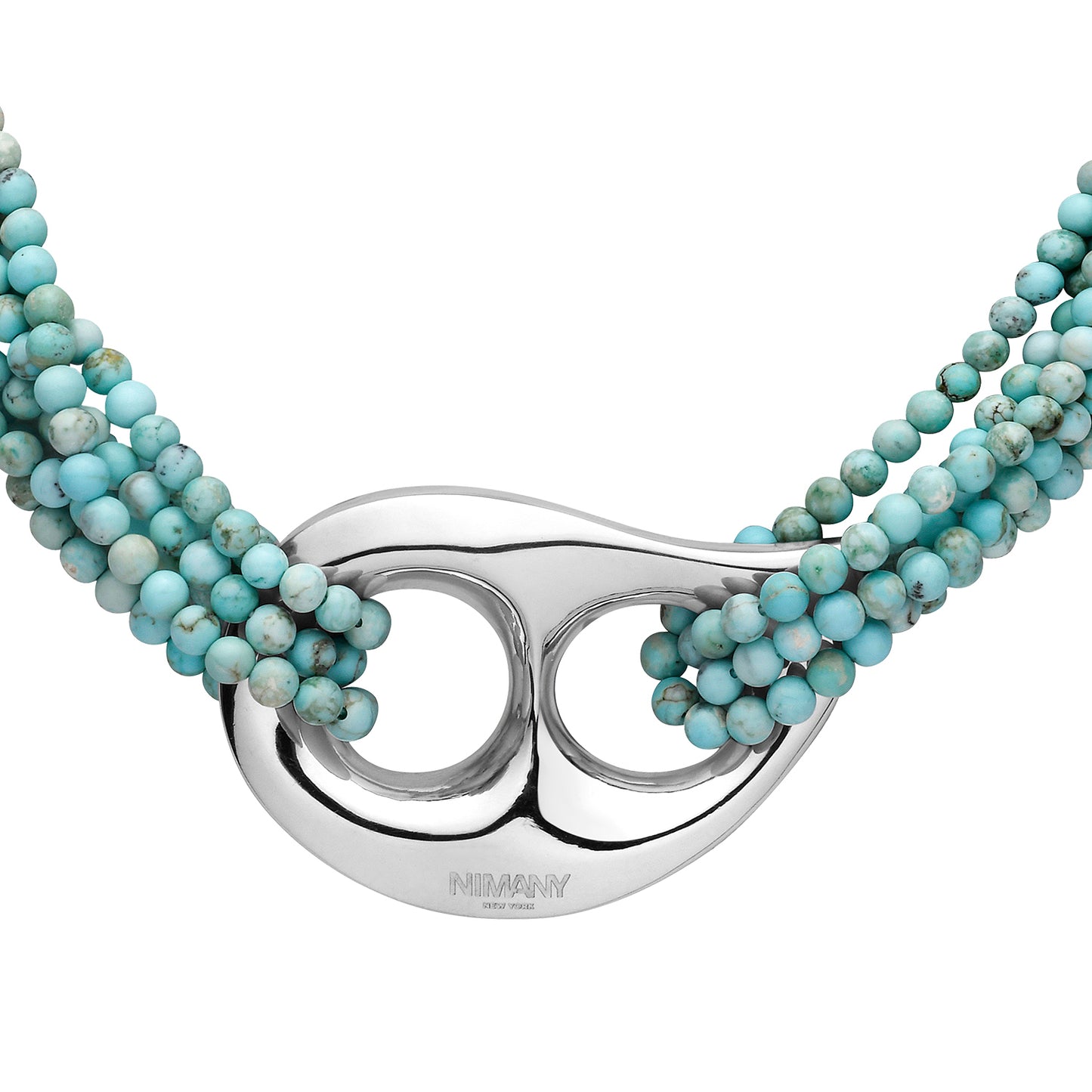 Luna Drop Choker - Silver / Turquoise