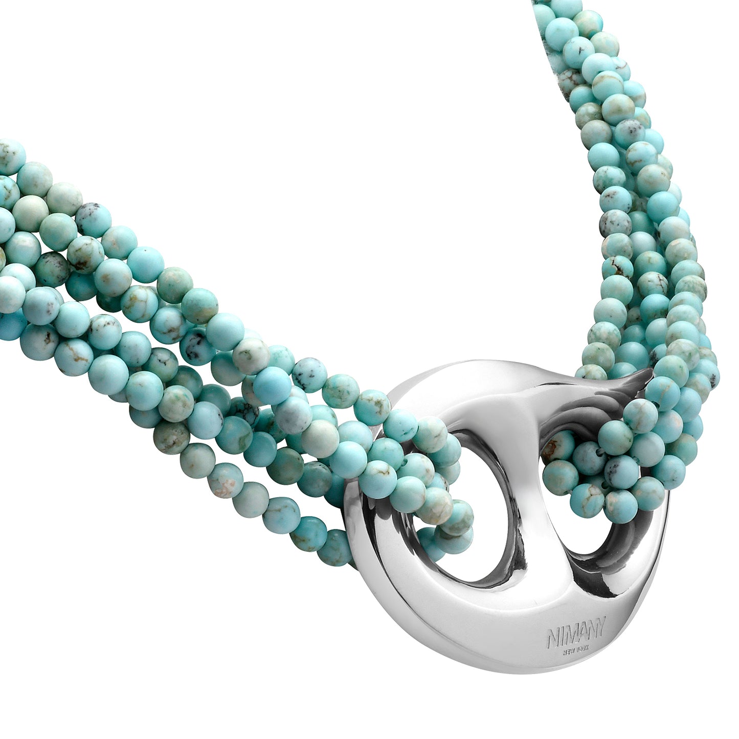 Luna Drop Choker - Silver / Turquoise