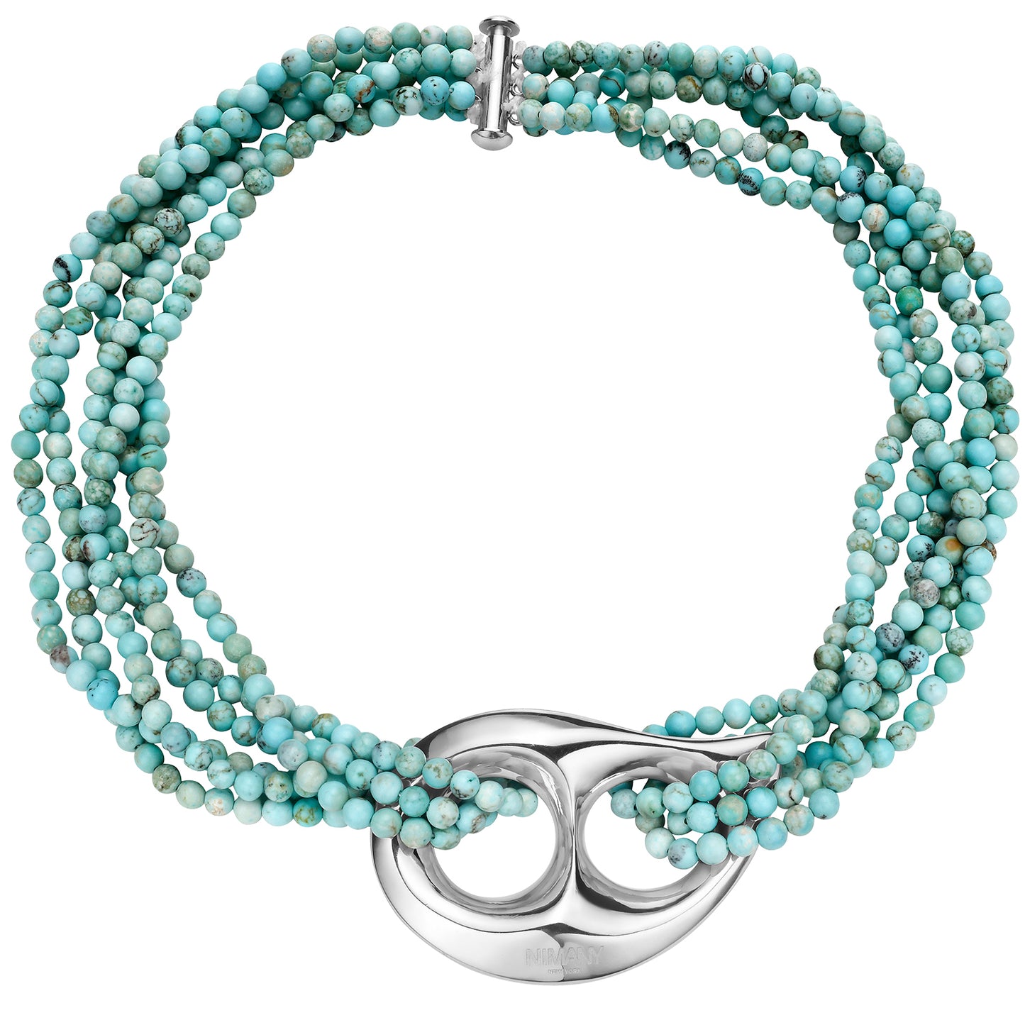 Luna Drop Choker - Silver / Turquoise