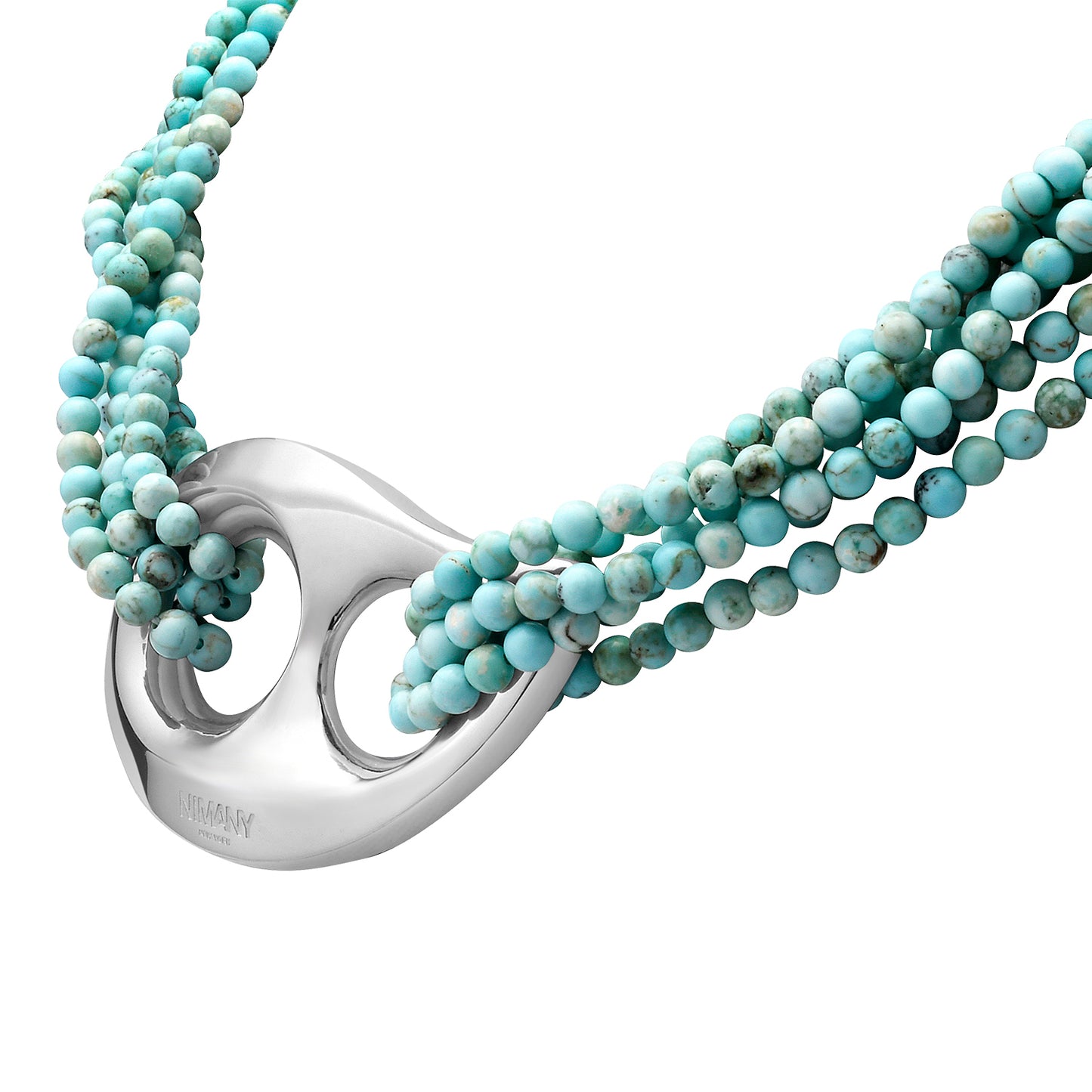 Luna Drop Choker - Silver / Turquoise