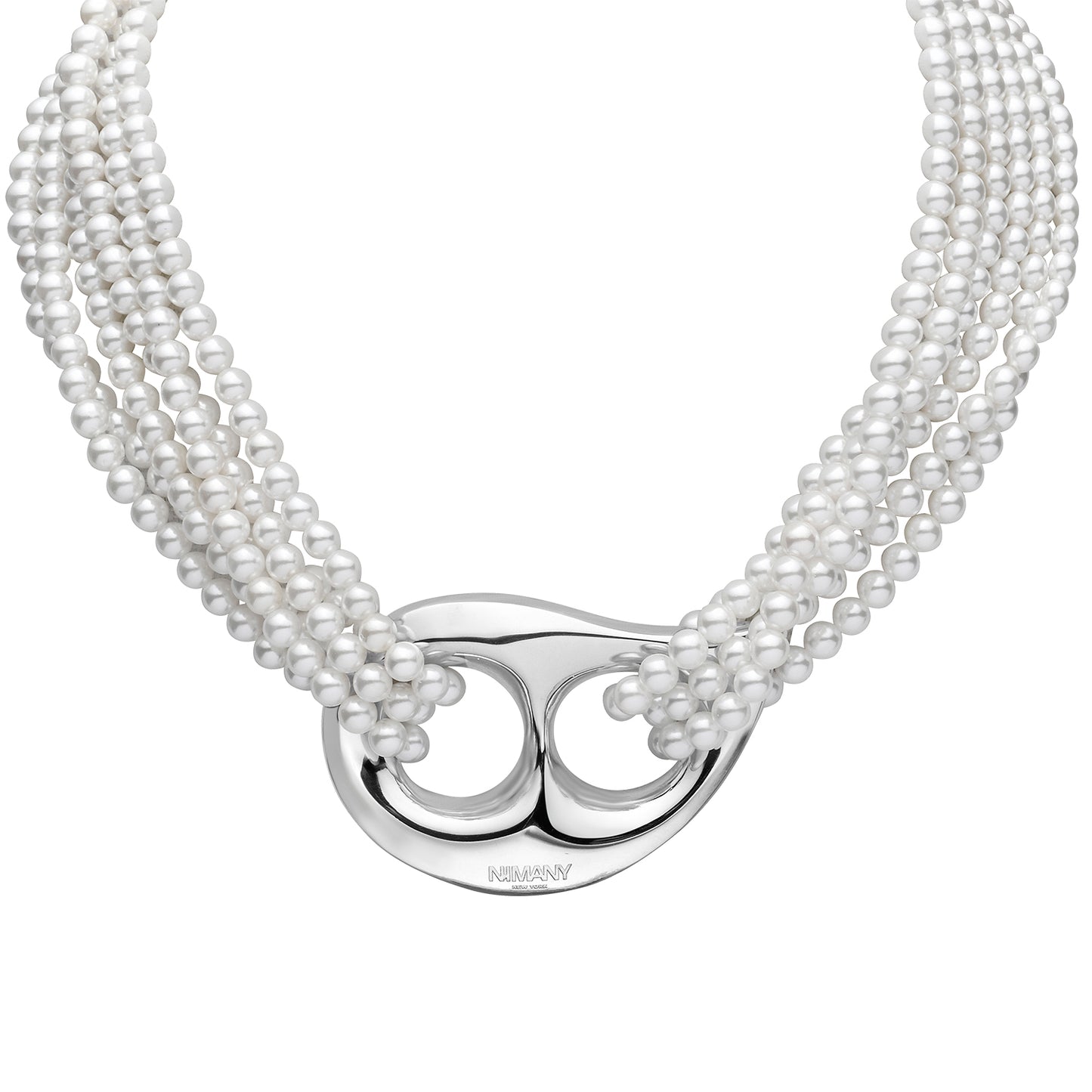 Luna Drop Choker - Silver / White