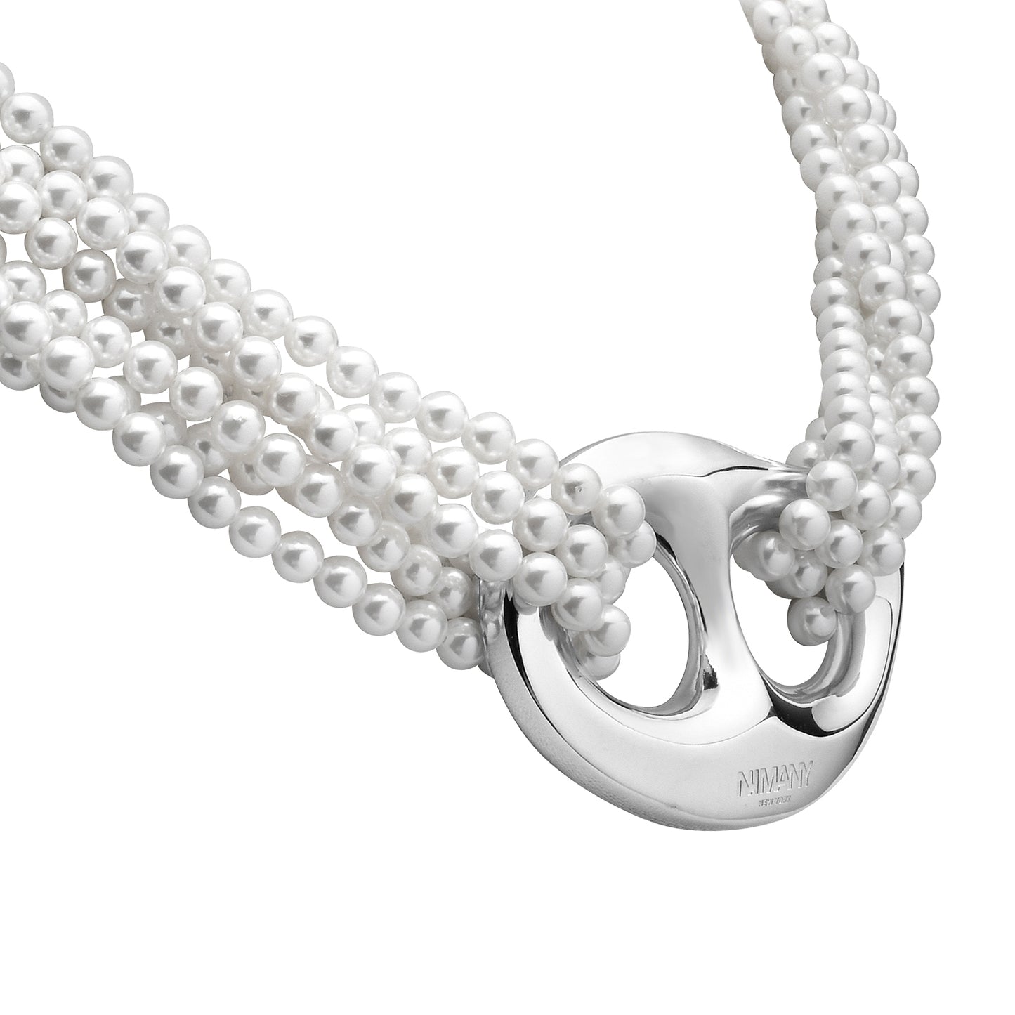 Luna Drop Choker - Silver / White