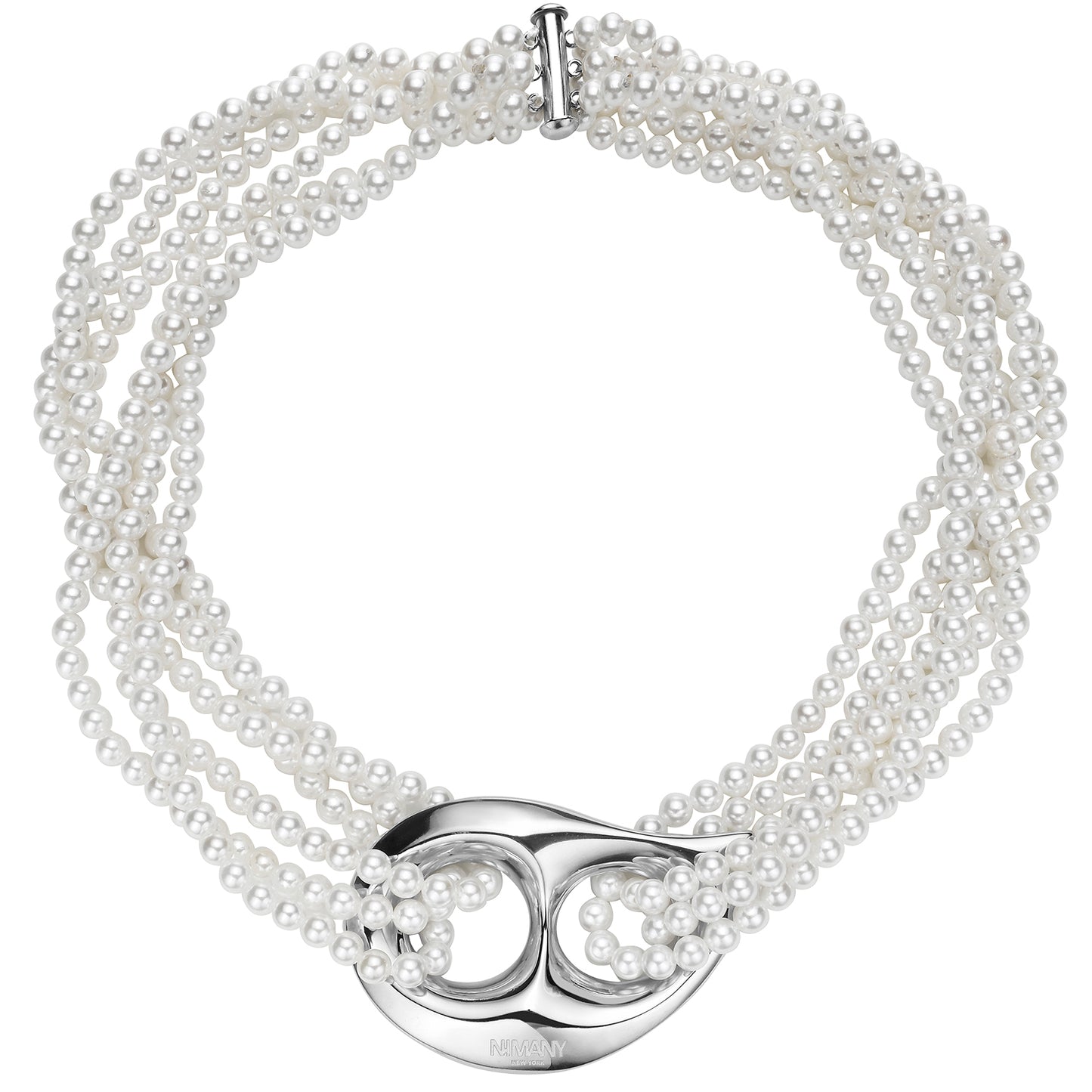 Luna Drop Choker - Silver / White