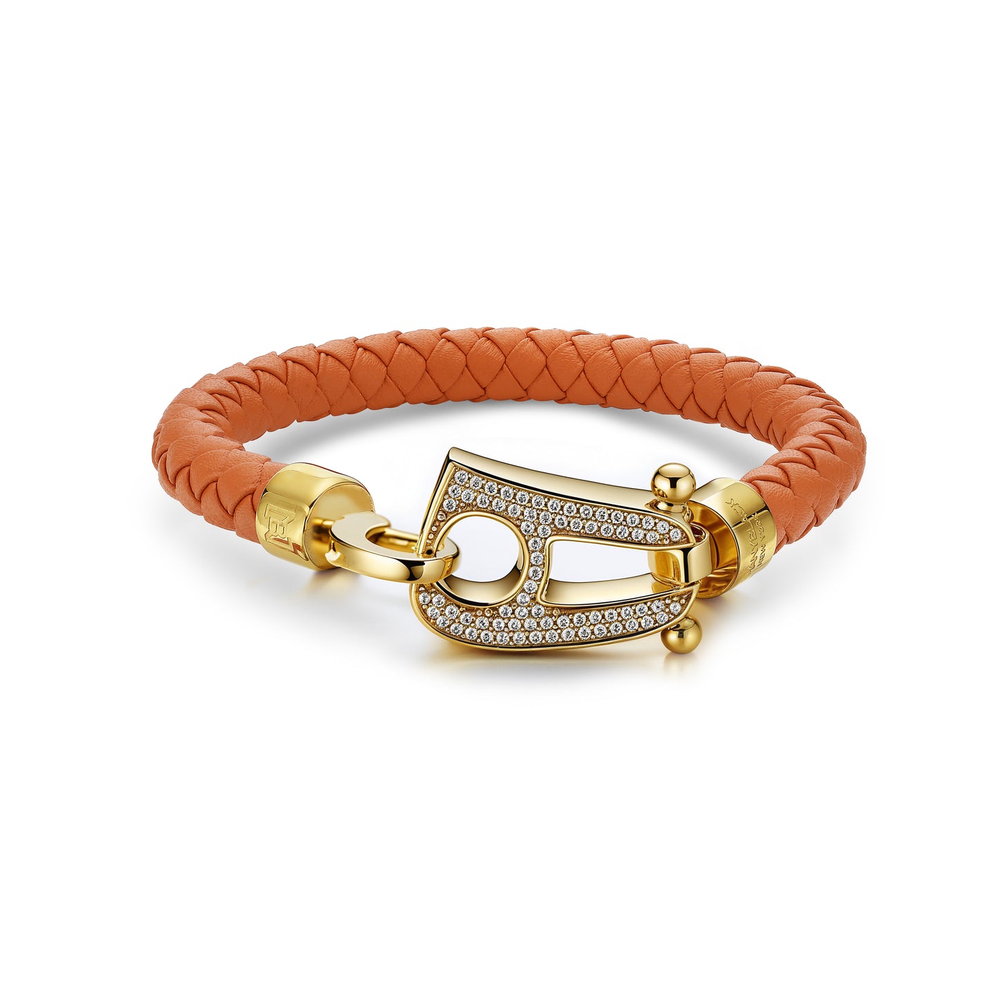 Orange Leather Gold Hardware diamond