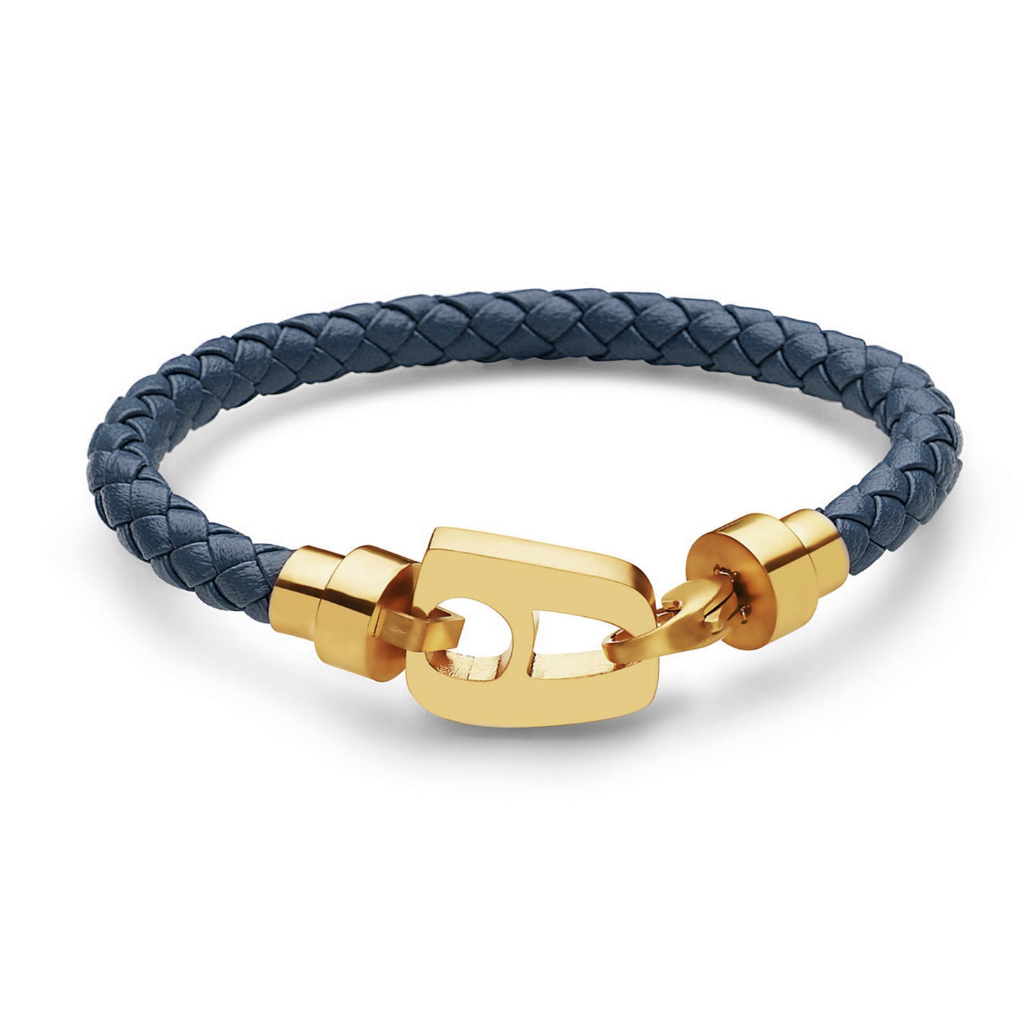 Navy Leather Yellow Gold Hardware