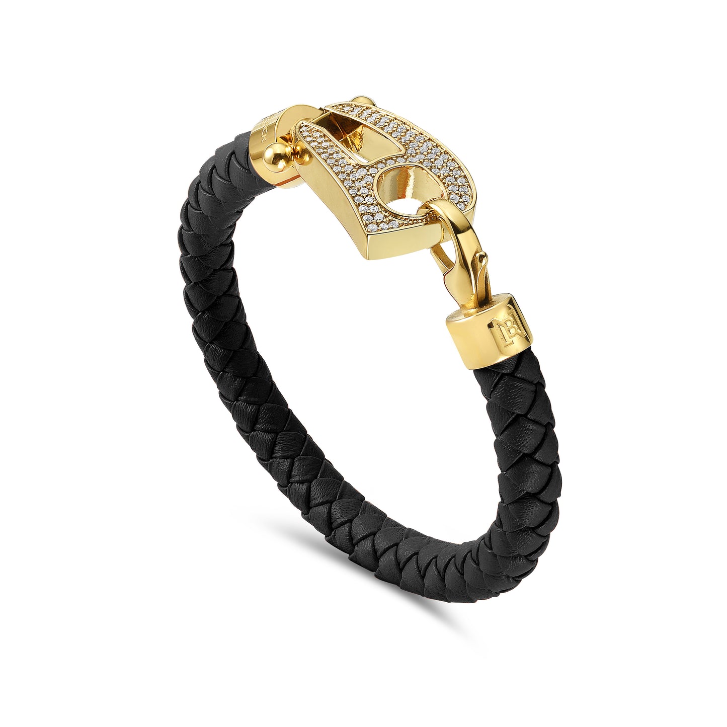 Black Leather Gold Hardware diamond