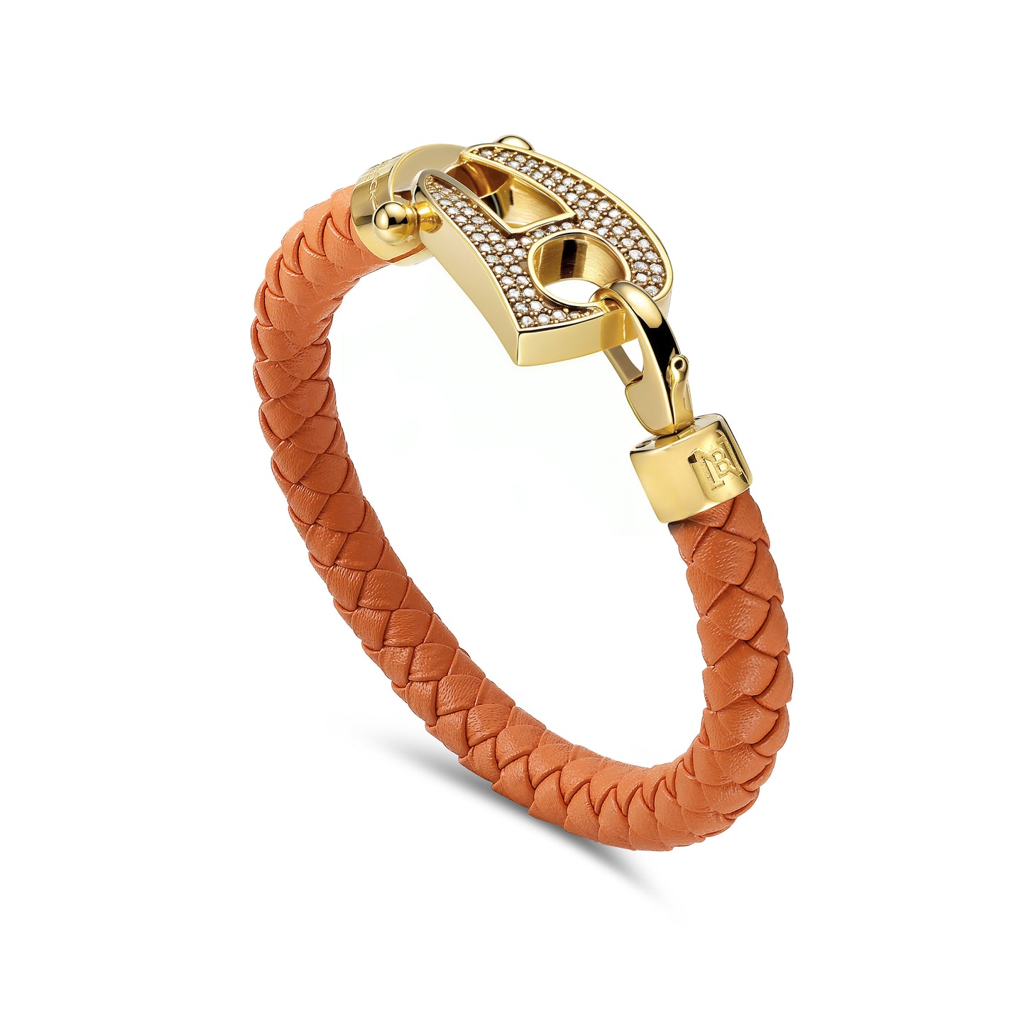 Orange Leather Gold Hardware diamond