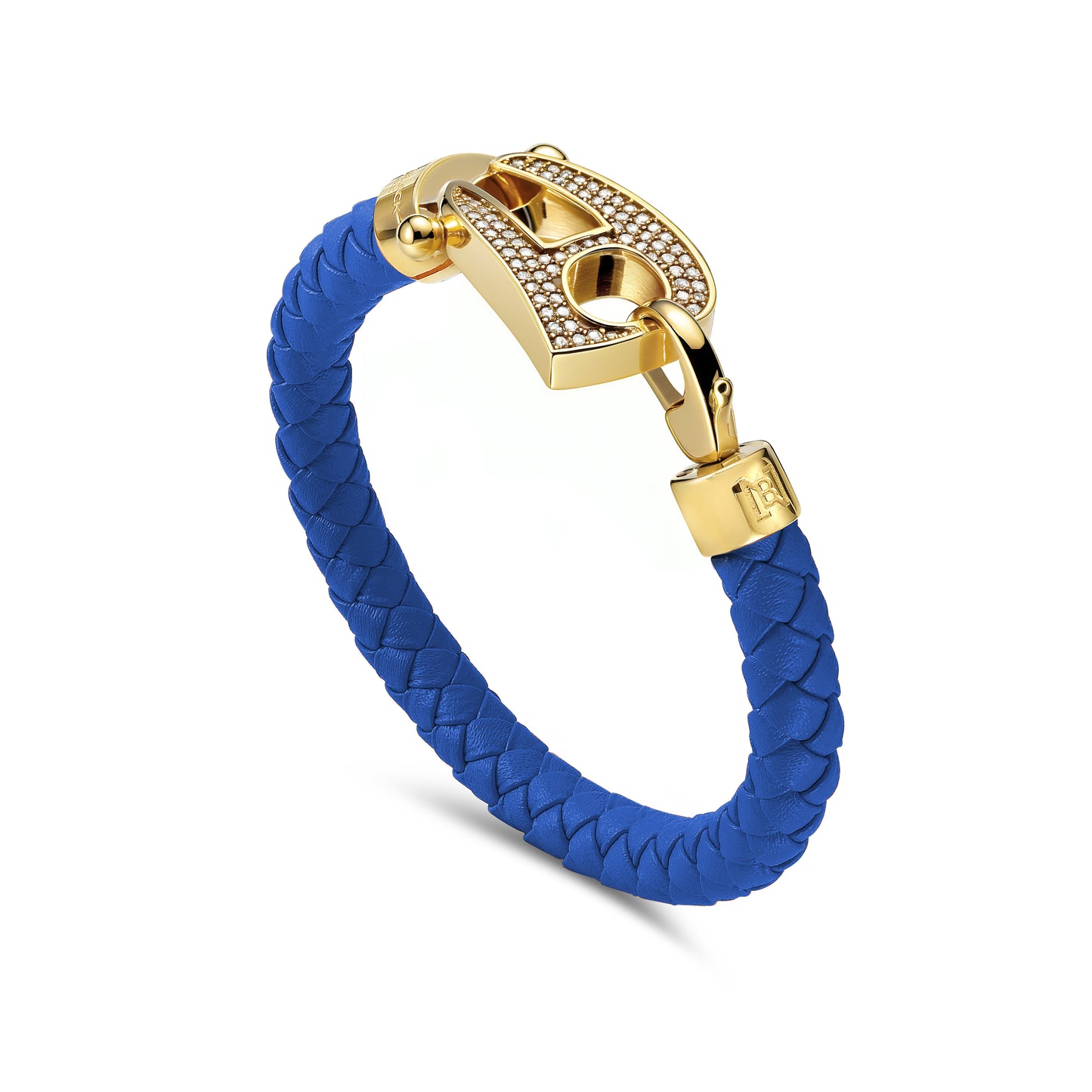 Blue Leather Gold Hardware diamond