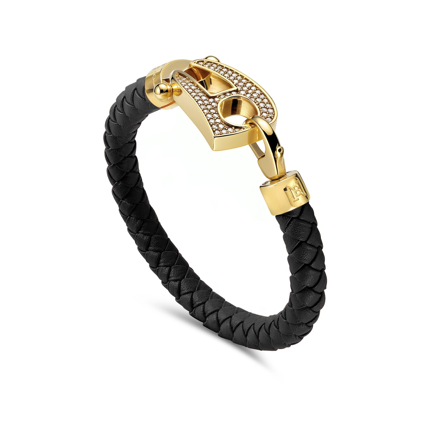 Black Leather Gold Hardware diamond