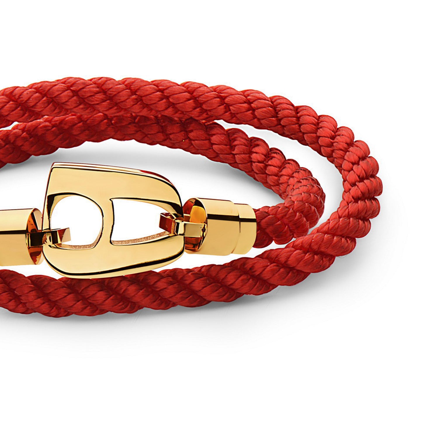 Red Rope Polished Gold Hardware