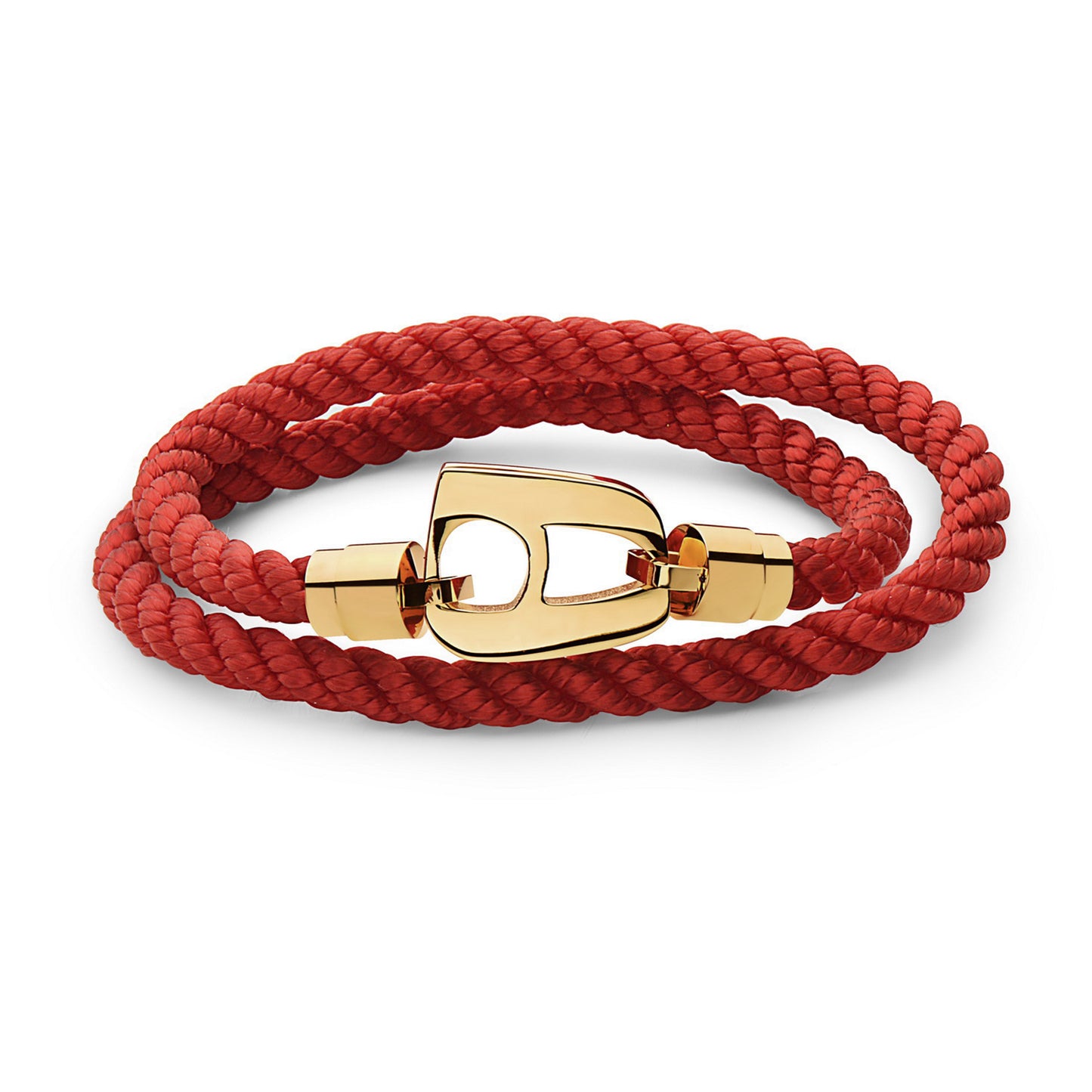 Red Rope Polished Gold Hardware