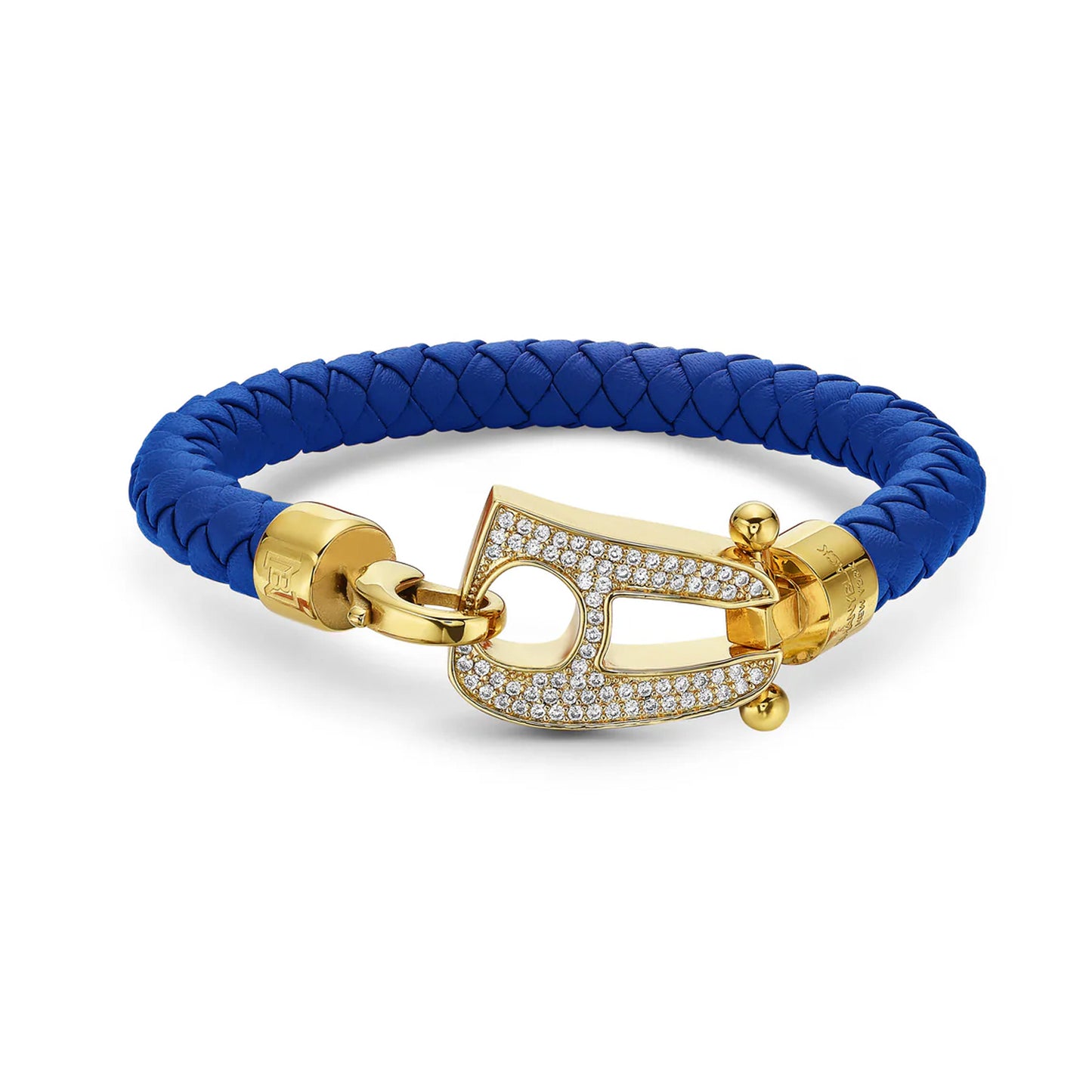 Blue Leather Gold Hardware diamond