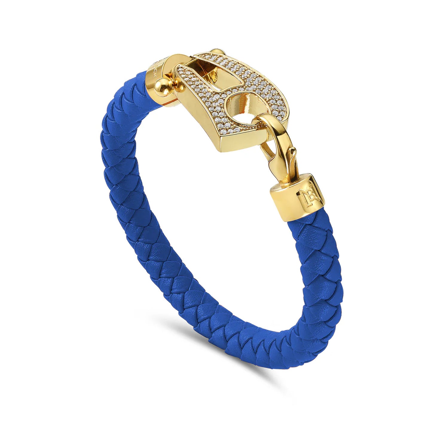 Blue Leather Gold Hardware diamond