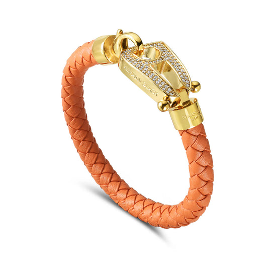 Orange Leather Gold Hardware diamond