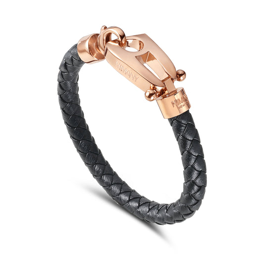 Black Leather Rose Gold Hardware