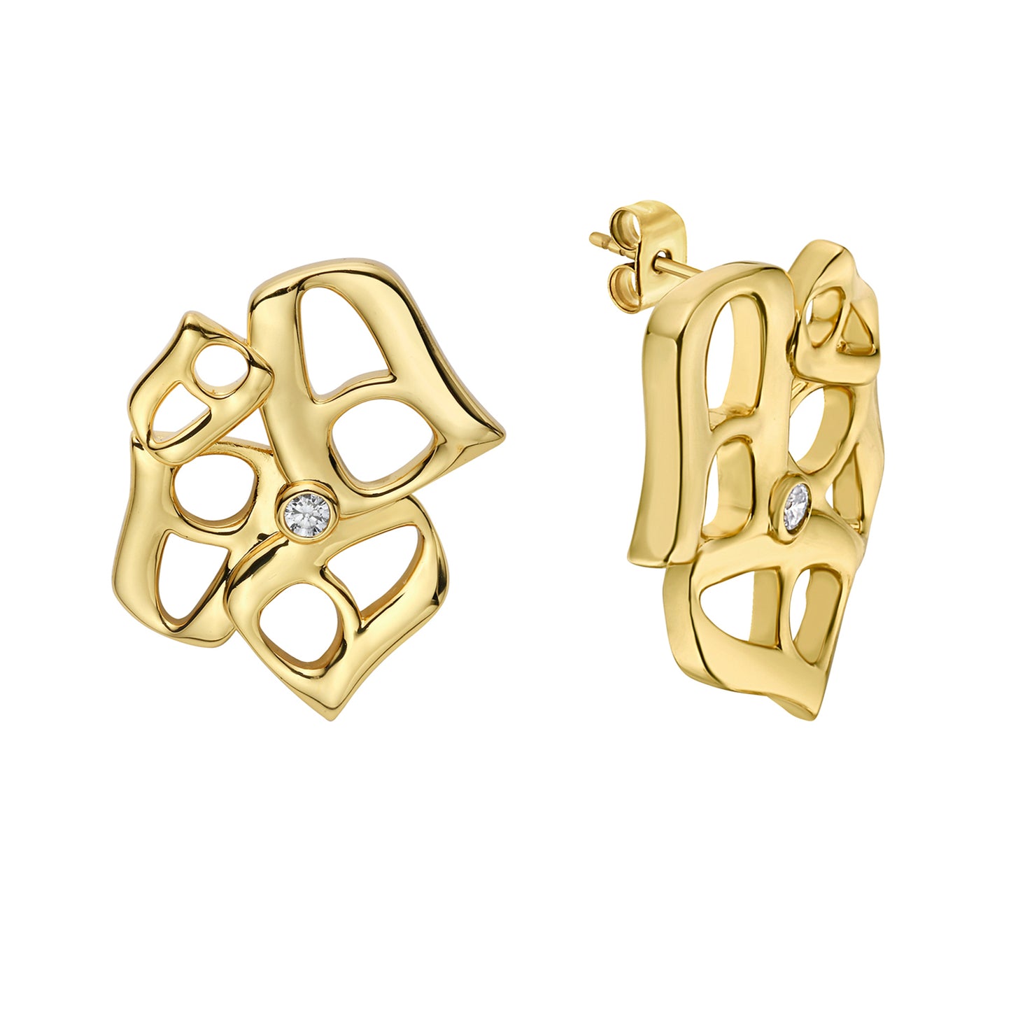 Flower Luna Earring Gold