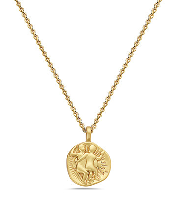 Adjustable leather necklace with Gemini zodiac charm