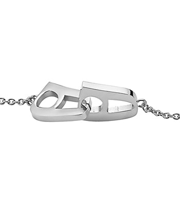 Miabella Women's Silver Yellow Paper Clip Link Bracelet with Lock & Key  Charm. 7.5