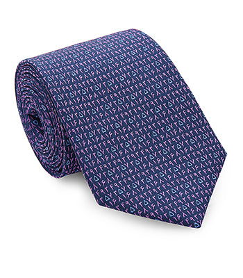 Navy / Pink Numbers Tie - NIMANY Studio