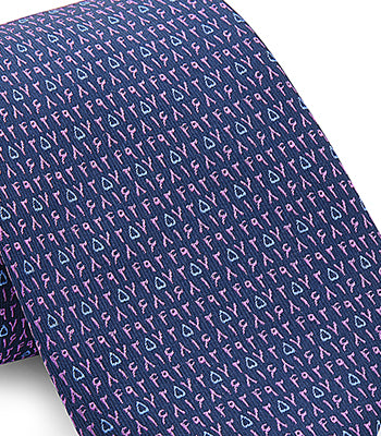 Navy / Pink Numbers Tie - NIMANY Studio