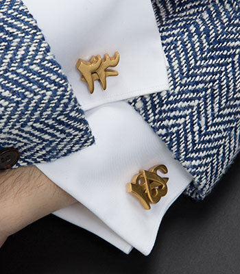 Numbers Cufflink Vintage Gold - NIMANY Studio