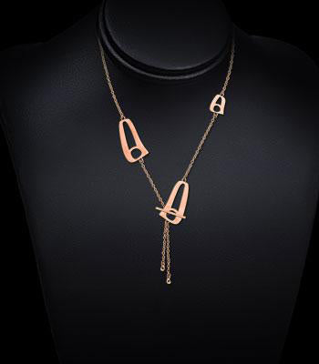 Triple Luna Necklace Rose Gold